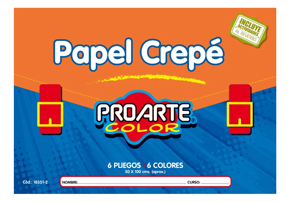 BLOCK PAPEL CREPRE 6 COLORES PROARTE