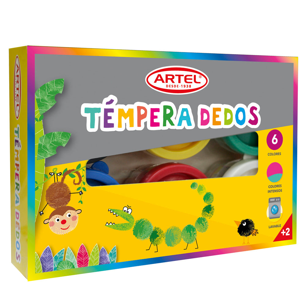 TEMPERA DEDOS 6 COLORES ARTEL