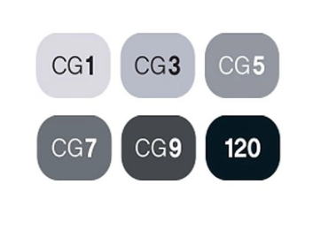 MARCADORES TOUCH TWIN BRUSH 6 COLORES TONOS GRISES