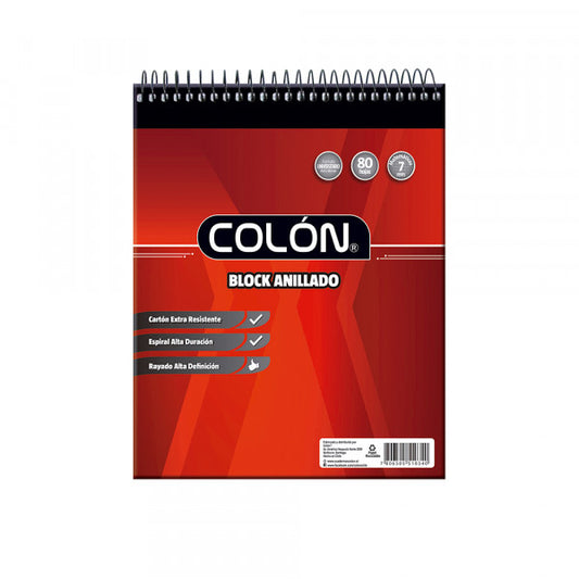 BLOCK C/ ESPIRAL COLON CARTA 7MM