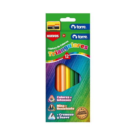 LAPICES 12 COLORES TRIANGULAR TORRE