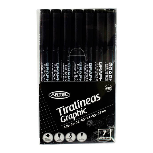 SET 7 TIRALINEAS DIFERENTES MEDIDAS ARTEL