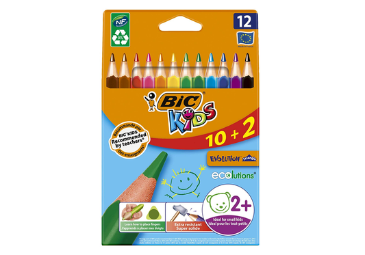 LAPICES TRIANGULARES 12 COLORES BIC KIDS
