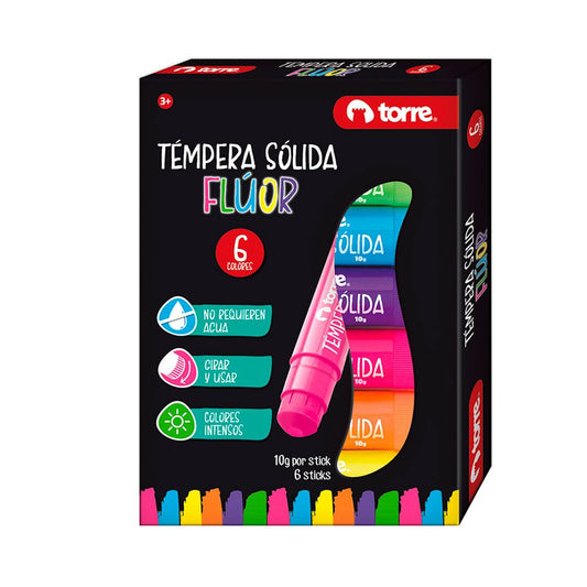 TEMPERA SOLIDA METALIZADA 6 COLORES TORRE