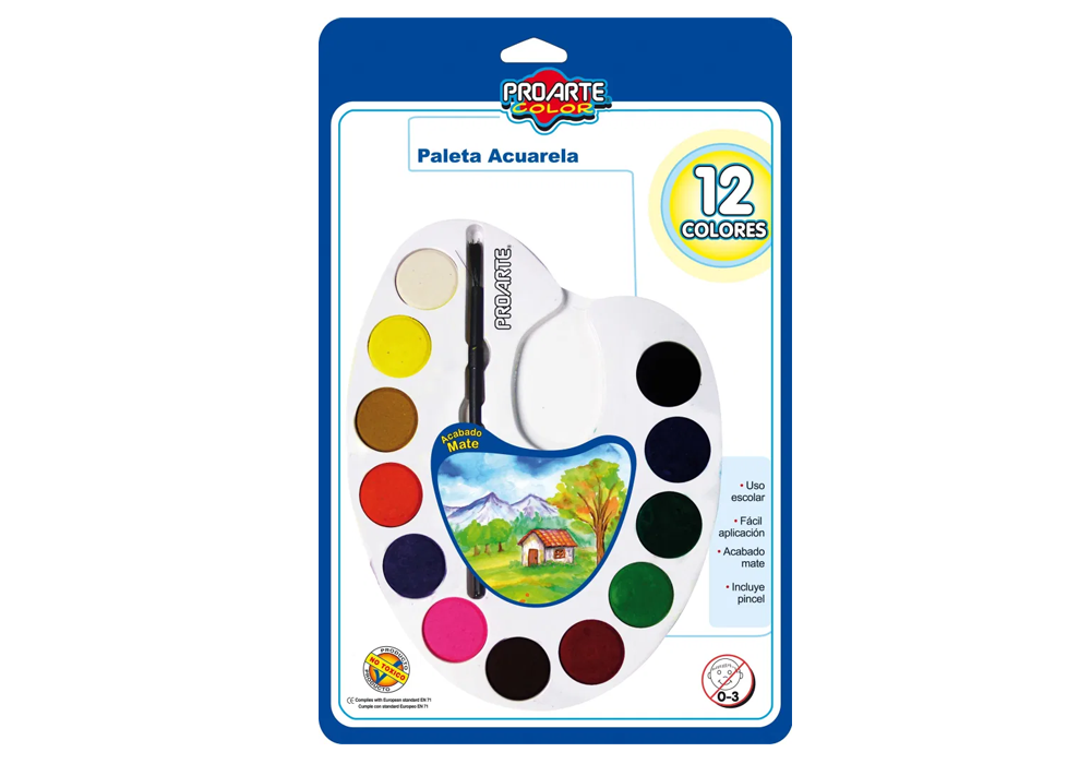 PALETA ACUARELA 12COL PROARTE
