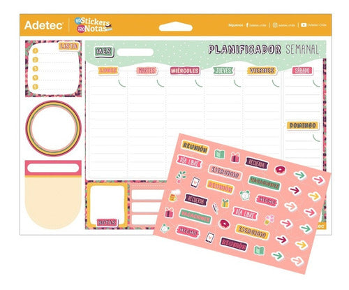 CALENDARIO SEMANAL STICKER Y NOTAS ADETEC