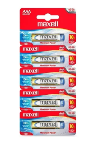 PILAS ALCALINAS AAA MAXELL 5 UNIDADES