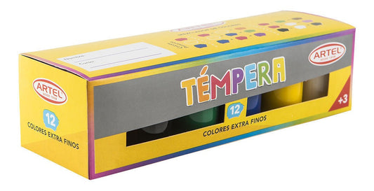 TEMPERA 12 COLORES ARTEL