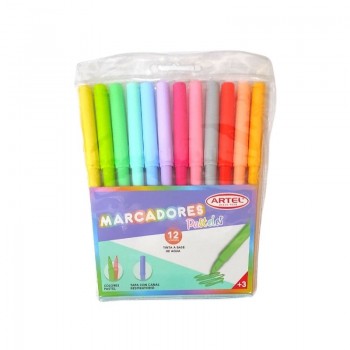 MARCADORES 12 COLORES PASTEL ARTEL